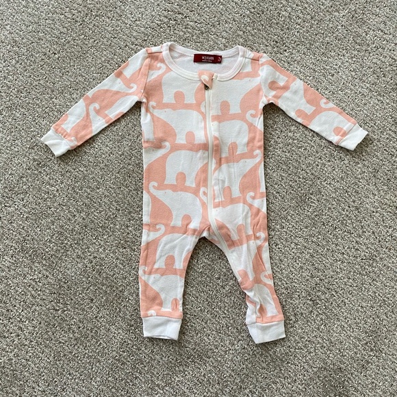Milkbarn Other - Milkbarn Rose Elephant Long Sleeve Zipper Pajamas